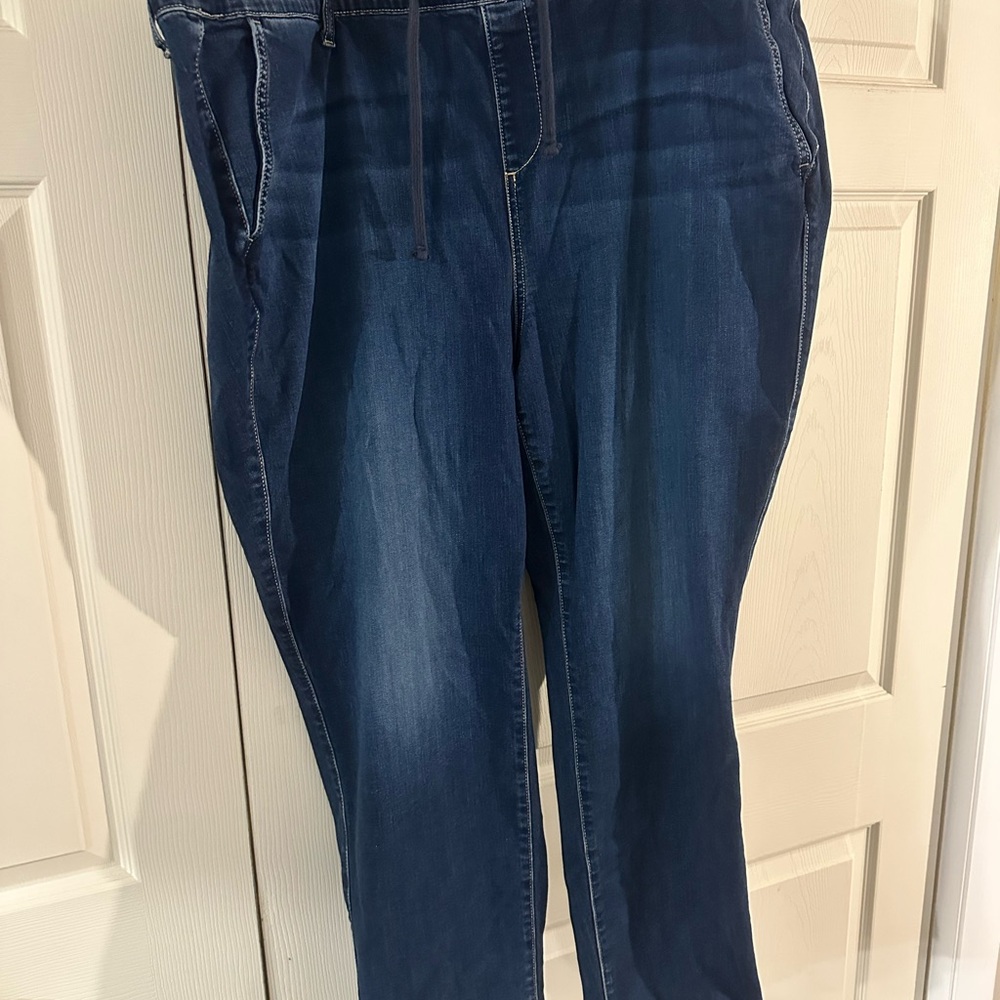 Torrid Blue Straight Leg Jeans with Classic Cotton Denim Drawstring Waistband